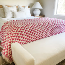 Load image into Gallery viewer, Pink &amp; White Coverlet
