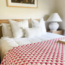 Load image into Gallery viewer, Pink &amp; White Coverlet
