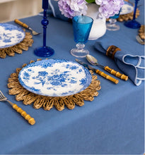 Load image into Gallery viewer, Scalloped Blue Table Cloth
