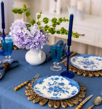 Load image into Gallery viewer, Scalloped Blue Table Cloth
