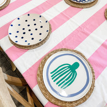 Load image into Gallery viewer, Pink &amp; White Stripe Tablecloth Lo
