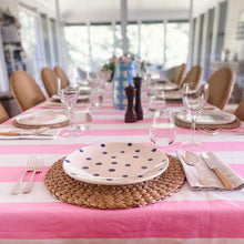 Load image into Gallery viewer, Pink &amp; White Stripe Tablecloth Lo
