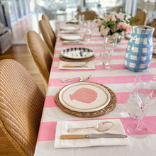 Load image into Gallery viewer, Pink &amp; White Stripe Tablecloth Lo
