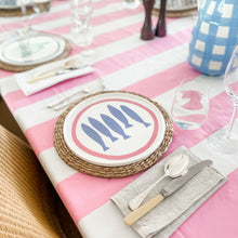 Load image into Gallery viewer, Pink &amp; White Stripe Tablecloth Lo
