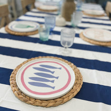 Load image into Gallery viewer, Navy Stripe Tablecloth
