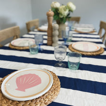 Load image into Gallery viewer, Navy Stripe Tablecloth
