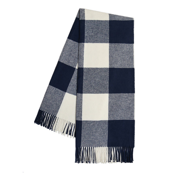 Navy Check Throw