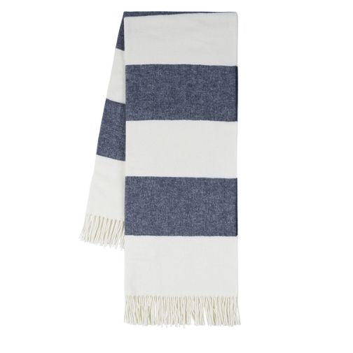 Navy Rugby Stripe Throw