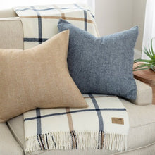 Load image into Gallery viewer, Navy &amp; Caramel Plaid Throw
