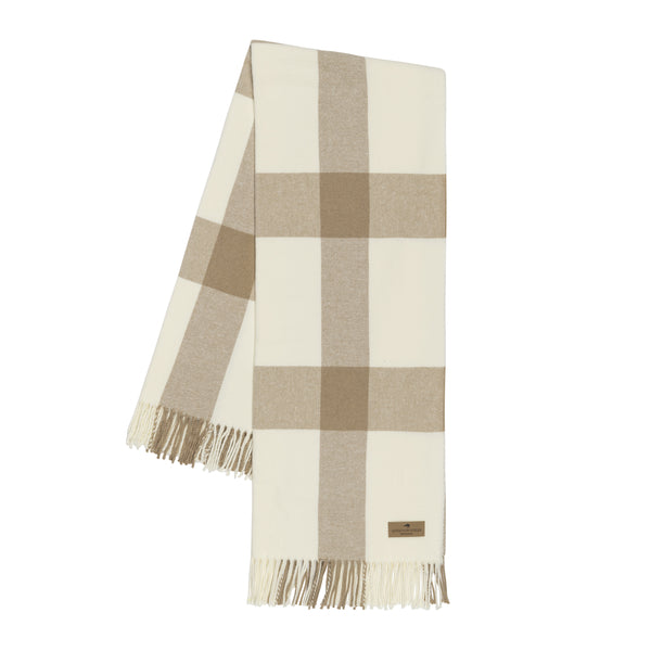 Taupe Plaid Throw